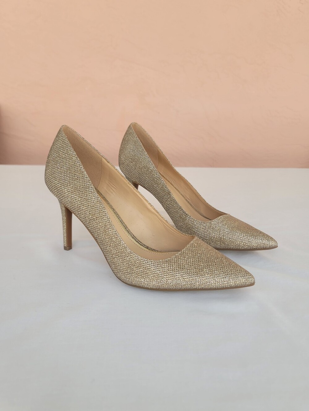 NEW Jessica Simpson Oravia Gold Glitter Pointed Toe Pumps Size 10